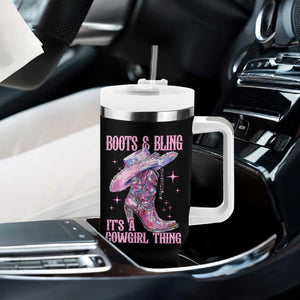 Boots and Bling Its A Cowgirl Thing Tumbler With Handle TS10 Print Your Wear
