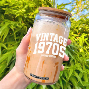 Vintage 1970s Limited Edition Glass Can Vintage Varsity Funny Cool 1970 Theme TS10 Black Print Your Wear