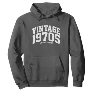 Vintage 1970s Limited Edition Hoodie Vintage Varsity Funny Cool 1970 Theme TS10 Dark Heather Print Your Wear