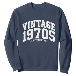 Vintage 1970s Limited Edition Sweatshirt Vintage Varsity Funny Cool 1970 Theme TS10 Navy Print Your Wear