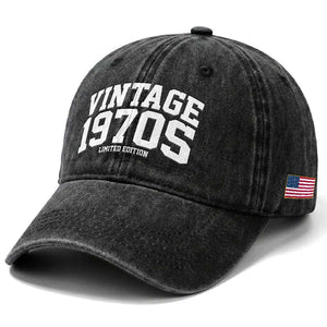 Vintage 1970s Limited Edition Washed Cotton Baseball Cap Vintage Varsity Funny Cool 1970 Theme TS10 Print Your Wear