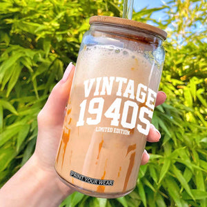 Vintage 1940s Limited Edition Glass Can Vintage Varsity Funny Cool 1940 Theme TS10 Black Print Your Wear