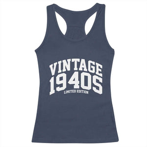 Vintage 1940s Limited Edition Racerback Tank Top Vintage Varsity Funny Cool 1940 Theme TS10 Navy Print Your Wear