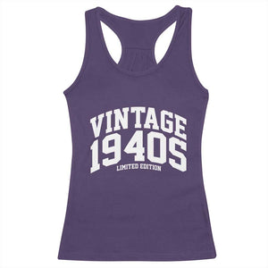 Vintage 1940s Limited Edition Racerback Tank Top Vintage Varsity Funny Cool 1940 Theme TS10 Purple Print Your Wear