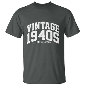Vintage 1940s Limited Edition T Shirt Vintage Varsity Funny Cool 1940 Theme TS10 Dark Heather Print Your Wear