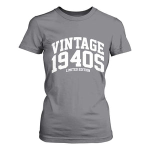 Vintage 1940s Limited Edition T Shirt For Women Vintage Varsity Funny Cool 1940 Theme TS10 Charcoal Print Your Wear