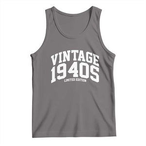 Vintage 1940s Limited Edition Tank Top Vintage Varsity Funny Cool 1940 Theme TS10 Deep Heather Print Your Wear