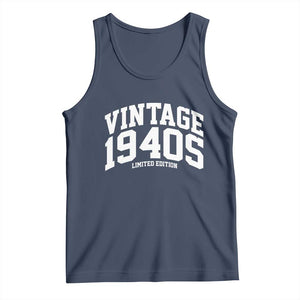 Vintage 1940s Limited Edition Tank Top Vintage Varsity Funny Cool 1940 Theme TS10 Navy Print Your Wear