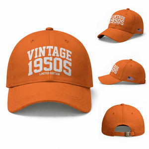 Vintage 1950s Limited Edition Baseball Cap Vintage Varsity Funny Cool 1950 Theme TS10 Baseball Cap Universal Fit Orange Print Your Wear