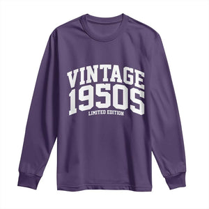 Vintage 1950s Limited Edition Long Sleeve Shirt Vintage Varsity Funny Cool 1950 Theme TS10 Purple Print Your Wear