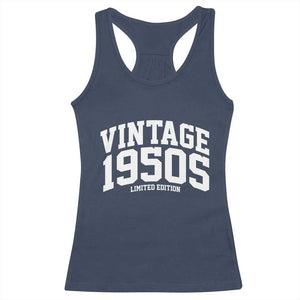 Vintage 1950s Limited Edition Racerback Tank Top Vintage Varsity Funny Cool 1950 Theme TS10 Navy Print Your Wear