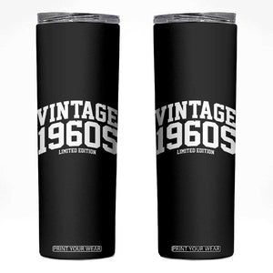 Vintage 1960s Limited Edition Skinny Tumbler Vintage Varsity Funny Cool 1960 Theme TS10 Black Print Your Wear