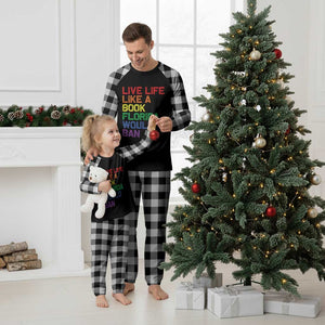 Retro Live Like Book In Florida LGBTQ Subtle Pride Plaid Pajama Set Rainbow LGBTQIA Pride TS10 White Plaid Print Your Wear