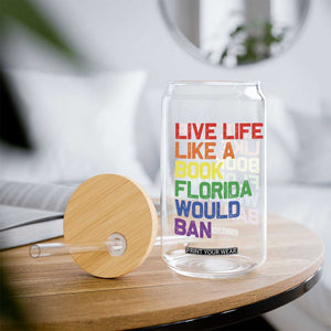 Retro Live Like Book In Florida LGBTQ Subtle Pride Glass Can Rainbow LGBTQIA Pride TS10 Print Your Wear