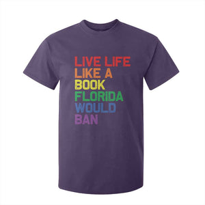 Retro Live Like Book In Florida LGBTQ Subtle Pride T Shirt For Kid Rainbow LGBTQIA Pride TS10 Purple Print Your Wear