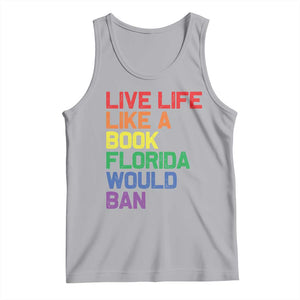 Retro Live Like Book In Florida LGBTQ Subtle Pride Tank Top Rainbow LGBTQIA Pride TS10 Athletic Heather Print Your Wear