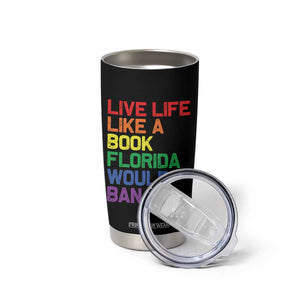 Retro Live Like Book In Florida LGBTQ Subtle Pride Tumbler Cup Rainbow LGBTQIA Pride TS10 Print Your Wear