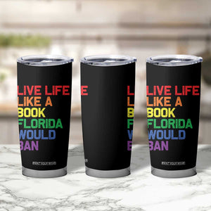 Retro Live Like Book In Florida LGBTQ Subtle Pride Tumbler Cup Rainbow LGBTQIA Pride TS10 Print Your Wear