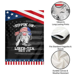 Funny 4th Of July Garden Flag Sippin On Liber Tea Liberty Ben Franklin 1776 USA Flag TS10 Print Your Wear