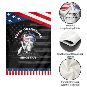 Funny 4th Of July Garden Flag Sippin On Liber Tea Liberty Abe Lincoln 1776 USA Flag TS10 Print Your Wear