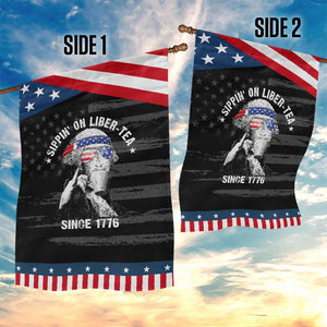 Funny George Washington Garden Flag 4th Of July Sippin On Liber Tea Liberty American Flag 1776 TS10 Print Your Wear