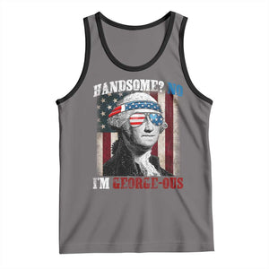 Funny 4th Of July Tank Top George Washington Handsome No Georgeous TS10 Deep Heather Black Print Your Wear
