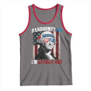 Funny 4th Of July Tank Top George Washington Handsome No Georgeous TS10 Deep Heather Red Print Your Wear