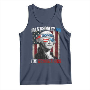 Funny 4th Of July Tank Top George Washington Handsome No Georgeous TS10 Navy Print Your Wear
