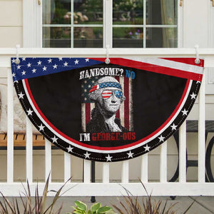 Funny 4th Of July Patriotic Fan Flag George Washington Handsome No Georgeous