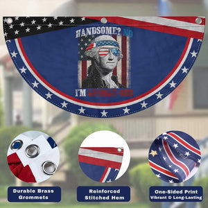 Funny 4th Of July Patriotic Fan Flag George Washington Handsome No Georgeous
