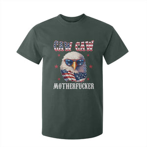 Bald Eagle Patriotic T Shirt For Kid Caw Caw Motherfucker American Flag TS10 Dark Forest Green Print Your Wear