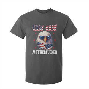 Bald Eagle Patriotic T Shirt For Kid Caw Caw Motherfucker American Flag TS10 Dark Heather Print Your Wear