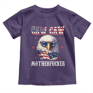 Bald Eagle Patriotic Toddler T Shirt Caw Caw Motherfucker American Flag TS10 Purple Print Your Wear