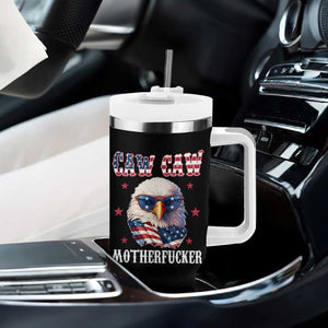Bald Eagle Patriotic Tumbler With Handle Caw Caw Motherfucker American Flag TS10 Print Your Wear