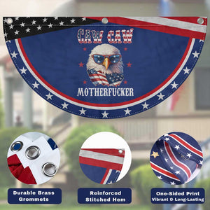 Bald Eagle Patriotic Fan Flag Caw Caw Motherfucker American Flag