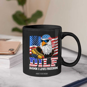 Funny Patriotic 4th Of July Coffee Mug Eagle DILF Damn I Love Freedom TS10 Print Your Wear
