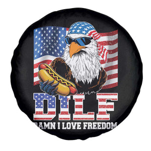 Funny Patriotic 4th Of July Spare Tire Cover Eagle DILF Damn I Love Freedom TS10 Print Your Wear