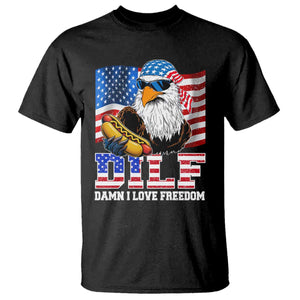 Funny Patriotic 4th Of July T Shirt Eagle DILF Damn I Love Freedom TS10 Black Print Your Wear