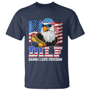 Funny Patriotic 4th Of July T Shirt Eagle DILF Damn I Love Freedom TS10 Navy Print Your Wear