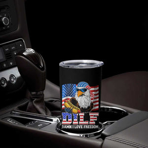 Funny Patriotic 4th Of July Tumbler Cup Eagle DILF Damn I Love Freedom TS10 Print Your Wear