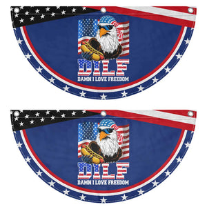 Funny 4th Of July Patriotic Fan Flag Eagle DILF Damn I Love Freedom