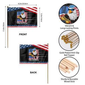 Funny 4th Of July Patriotic Handheld Flag Eagle DILF Damn I Love Freedom TS10 Print Your Wear