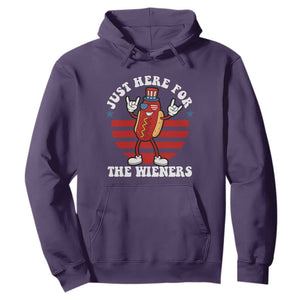 Funny 4th Of July Hoodie I'm Just Here for The Wieners Hot Dog TS10 Purple Print Your Wear