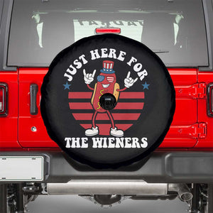 Funny 4th Of July Spare Tire Cover I'm Just Here for The Wieners Hot Dog TS10 Black Print Your Wear