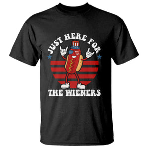 Funny 4th Of July T Shirt I'm Just Here for The Wieners Hot Dog TS10 Black Print Your Wear