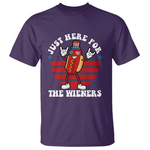 Funny 4th Of July T Shirt I'm Just Here for The Wieners Hot Dog TS10 Purple Print Your Wear