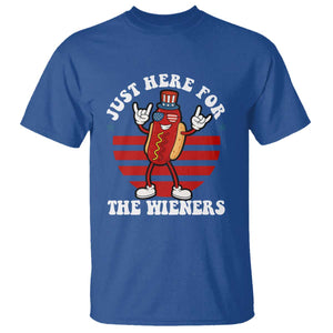 Funny 4th Of July T Shirt I'm Just Here for The Wieners Hot Dog TS10 Royal Blue Print Your Wear