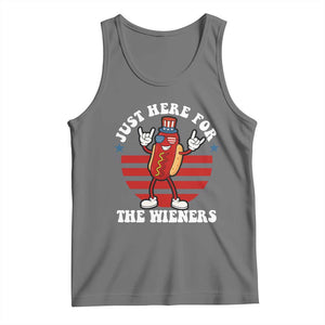 Funny 4th Of July Tank Top I'm Just Here for The Wieners Hot Dog TS10 Black Heather Print Your Wear