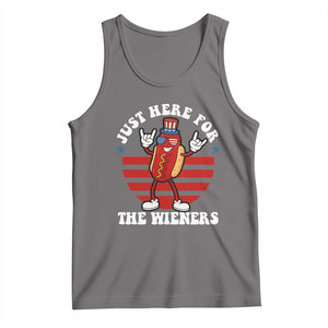 Funny 4th Of July Tank Top I'm Just Here for The Wieners Hot Dog TS10 Deep Heather Print Your Wear