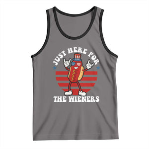 Funny 4th Of July Tank Top I'm Just Here for The Wieners Hot Dog TS10 Deep Heather Black Print Your Wear